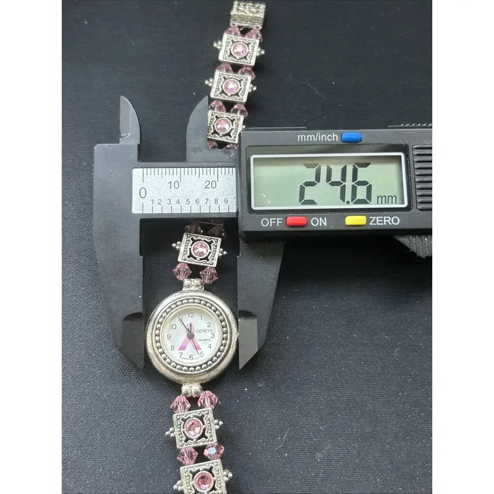 Geneva Pink Ribbon Dial Women’s Quartz Watch